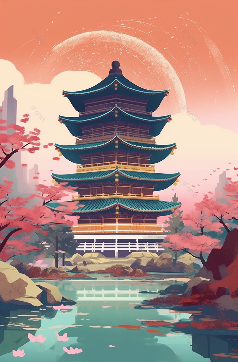 清朝天坛祈年殿建筑中国文化插画图背景图,插画/手绘图,插画/手绘图库,插画/手绘图下载,插画/手绘